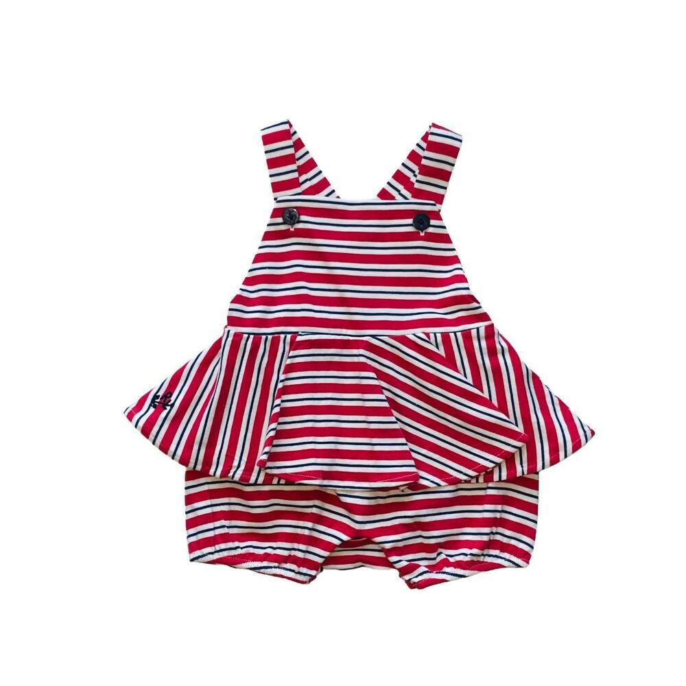 NEW RALPH LAUREN girls' jersey stripe shortall in multi